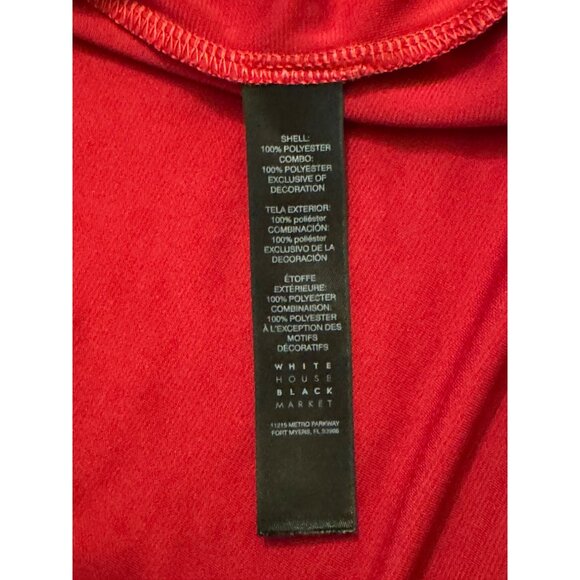 Size Small White House Black Market Dark Red Cold-Shoulder Lace Trim Top Blouse - Picture 7 of 8